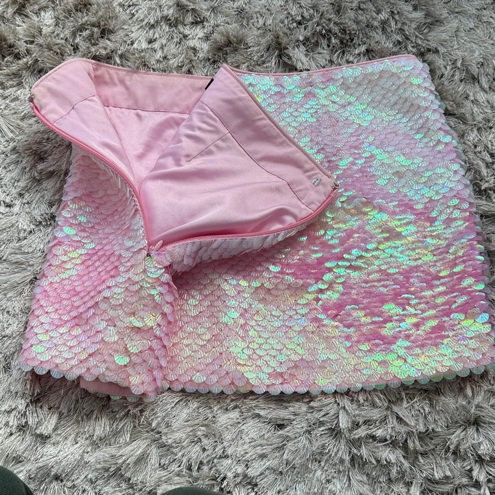 RETROFETE Sima Skirt in Iridescent Pink Ombre- Medium